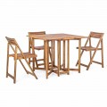 Mesa de exterior cuadrada en madera de acacia con 4 sillas plegables - Sage
