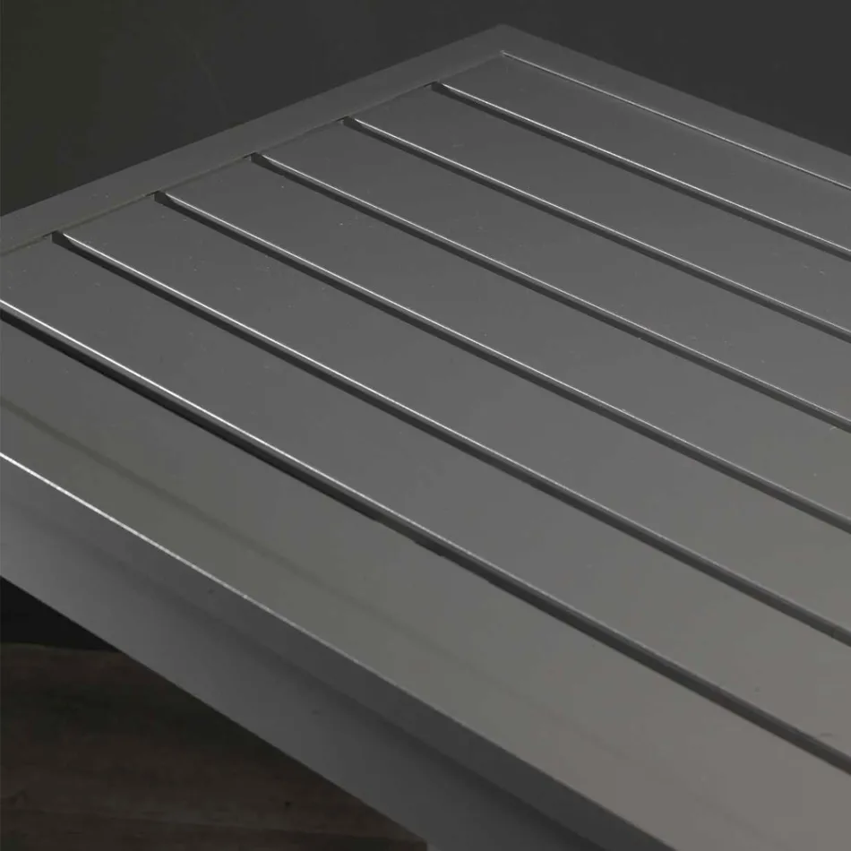 Mesa de jardín cuadrada fija de aluminio - Marcador Viadurini