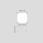 Mesa fija cuadrada de MDF de diseño y Luigi acero cromado Viadurini