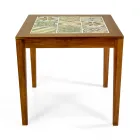 Mesa cuadrada de madera de acacia y tapa de cerámica - Técnica Viadurini