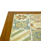 Mesa cuadrada de madera de acacia y tapa de cerámica - Técnica Viadurini