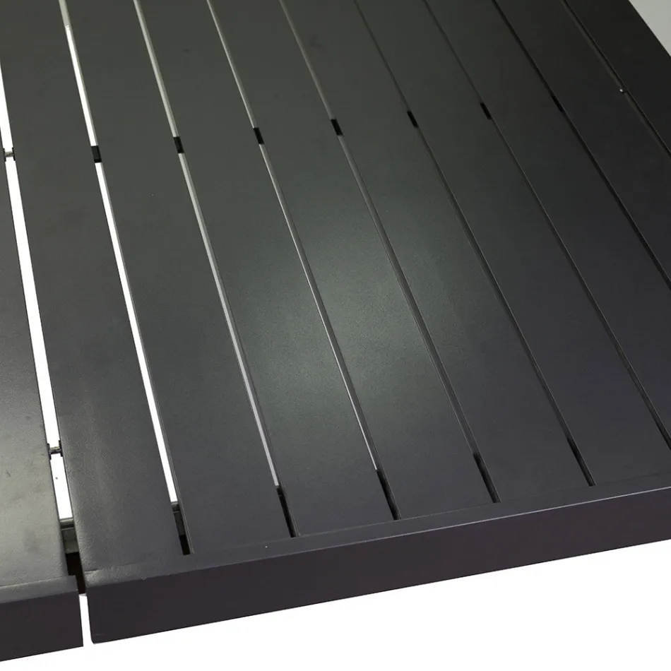 Mesa rectangular extensible hasta 240 cm para exterior en aluminio - Hoja Viadurini