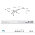 Mesa Rectangular Extensible a 240 o 280 cm en HPL y Metal - Presente Viadurini