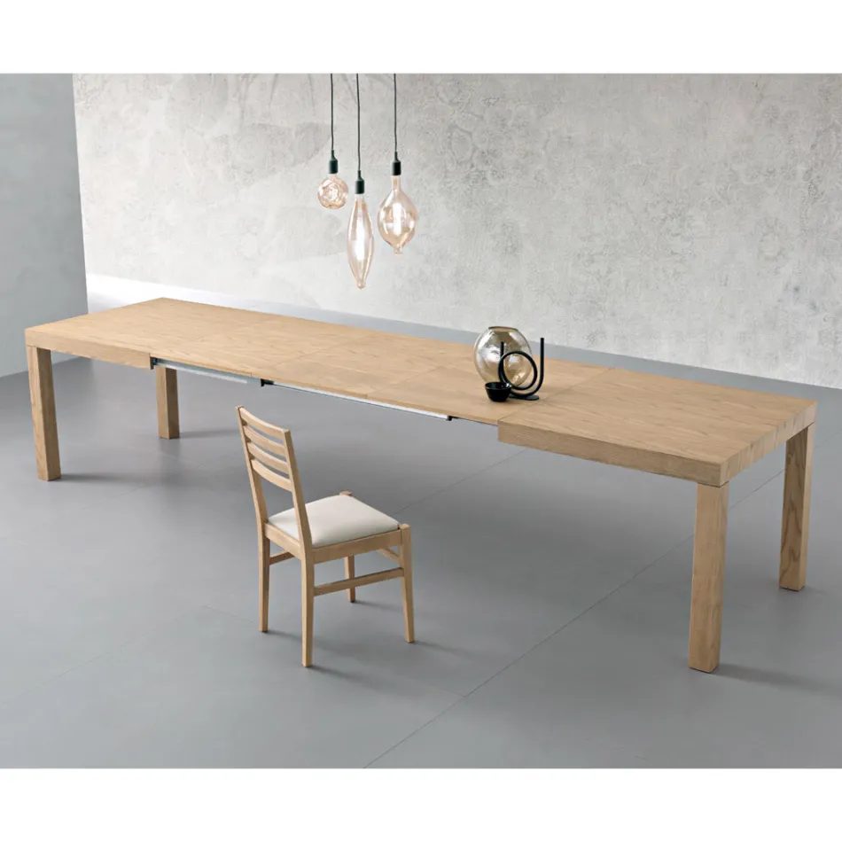 Mesa rectangular extensible (300 cm o 340 cm) en madera - Passoa Viadurini