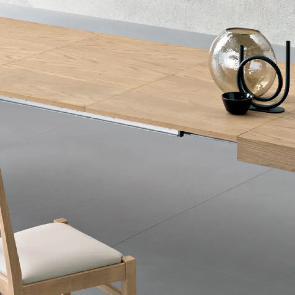 Mesa rectangular extensible (300 cm o 340 cm) en madera - Passoa Viadurini