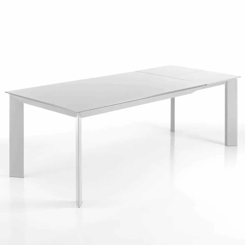 Mesa extensible hasta 220 cm mate de Jordy blanco Viadurini