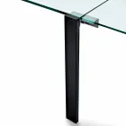 Mesa rectangular extensible en vidrio transparente Made in Italy - Sopot Viadurini