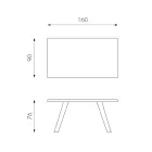 Mesa rectangular con tapa de chapa de roble y base de aluminio - Logan Viadurini