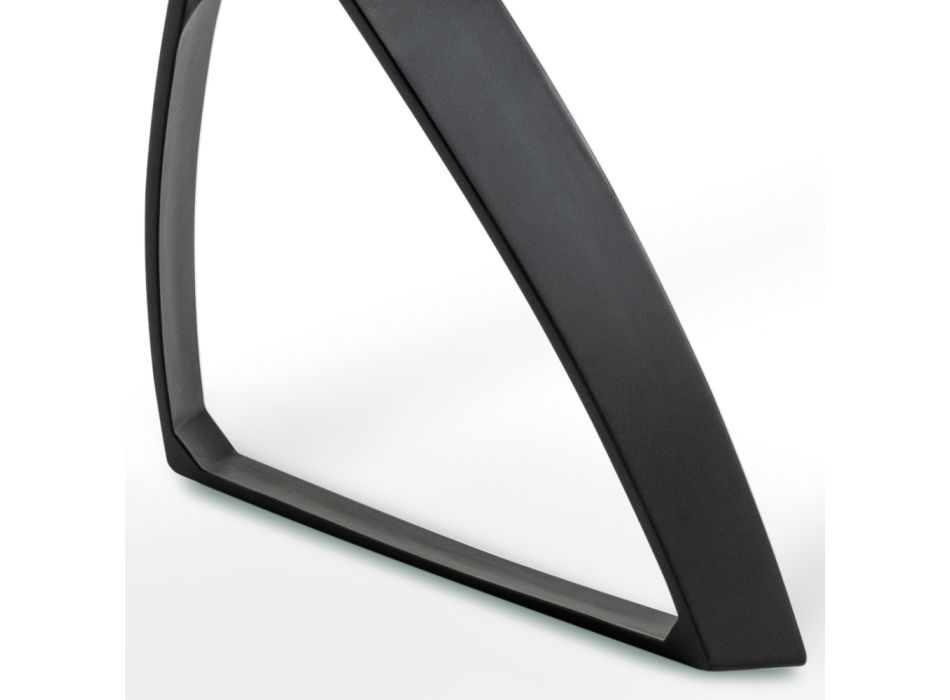 Mesa rectangular con tapa de chapa de roble y base de aluminio - Logan Viadurini