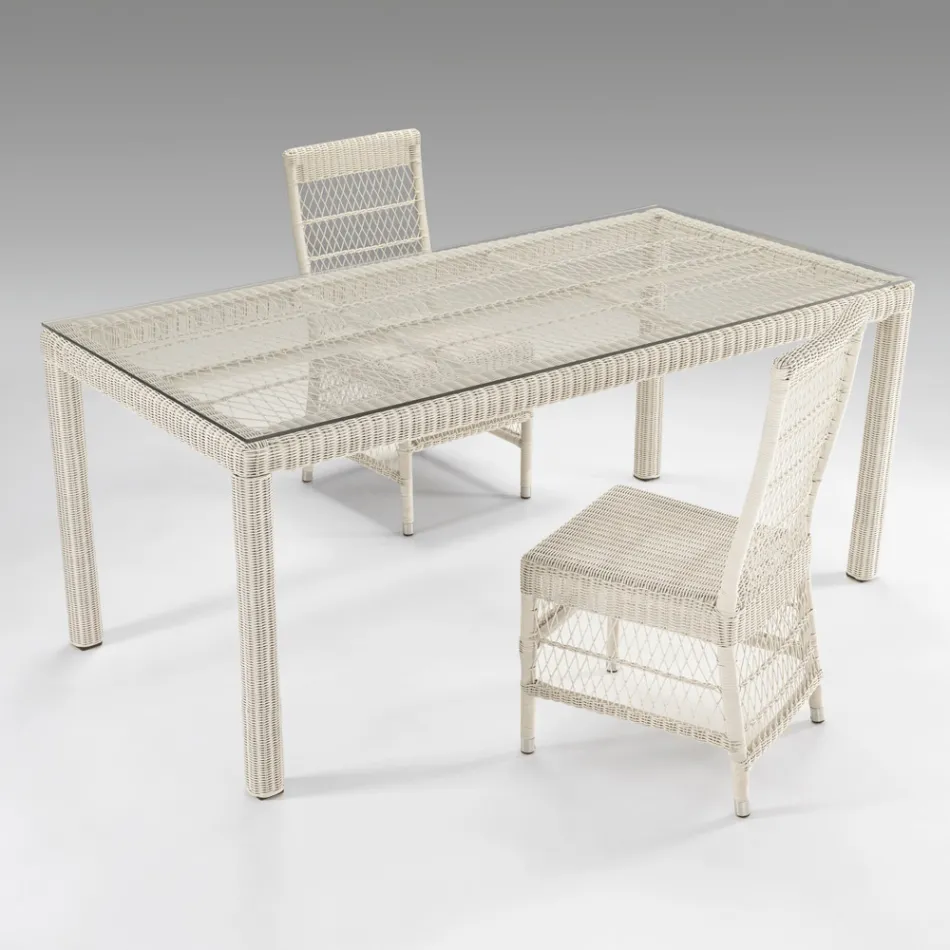 Mesa de Jardín Rectangular con 2 Sillones y 4 Sillas – Gigi Viadurini