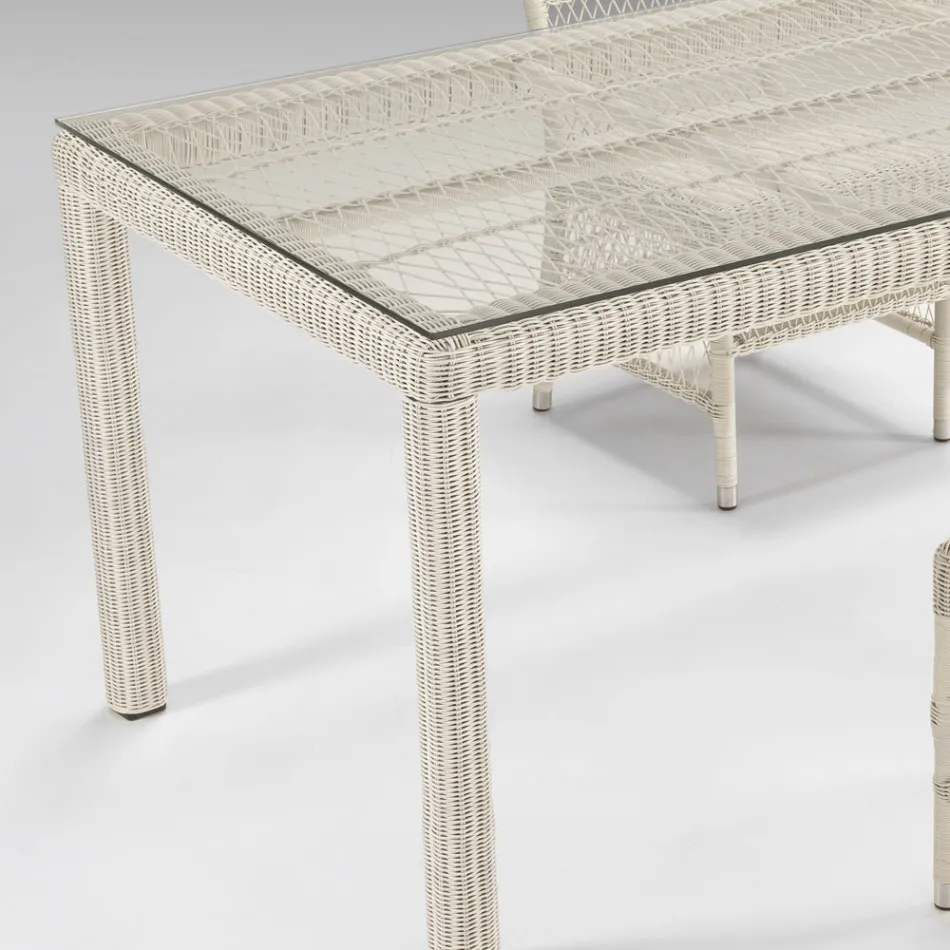 Mesa de Jardín Rectangular con 2 Sillones y 4 Sillas – Gigi Viadurini