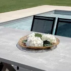 Mesa de jardín rectangular de aluminio y resina gris - Nuvia Viadurini