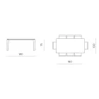 Mesa rectangular para ocho personas en MDF y madera ecológica, varios acabados - Enea Viadurini