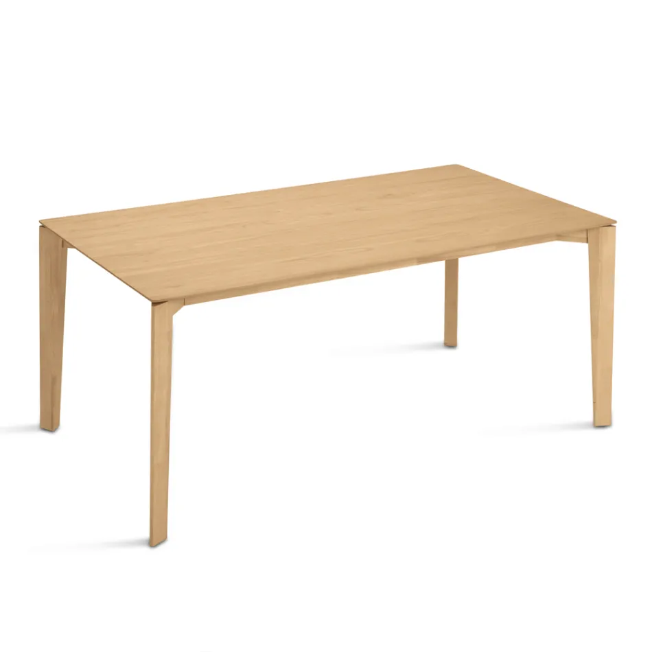 Mesa rectangular para ocho personas en MDF y madera ecológica, varios acabados - Enea Viadurini