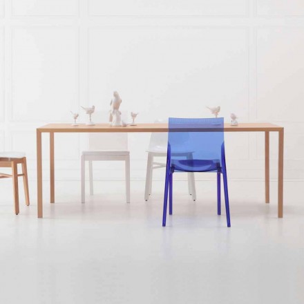 Mesa de comedor rectangular de diseño moderno en madera de roble natural - Smart Viadurini