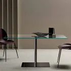 Mesa rectangular moderna en vidrio ahumado o extraligero Made in Italy - Dolce Viadurini
