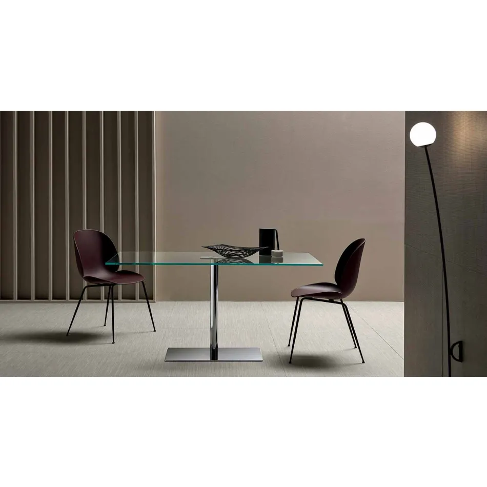 Mesa rectangular moderna en vidrio ahumado o extraligero Made in Italy - Dolce Viadurini