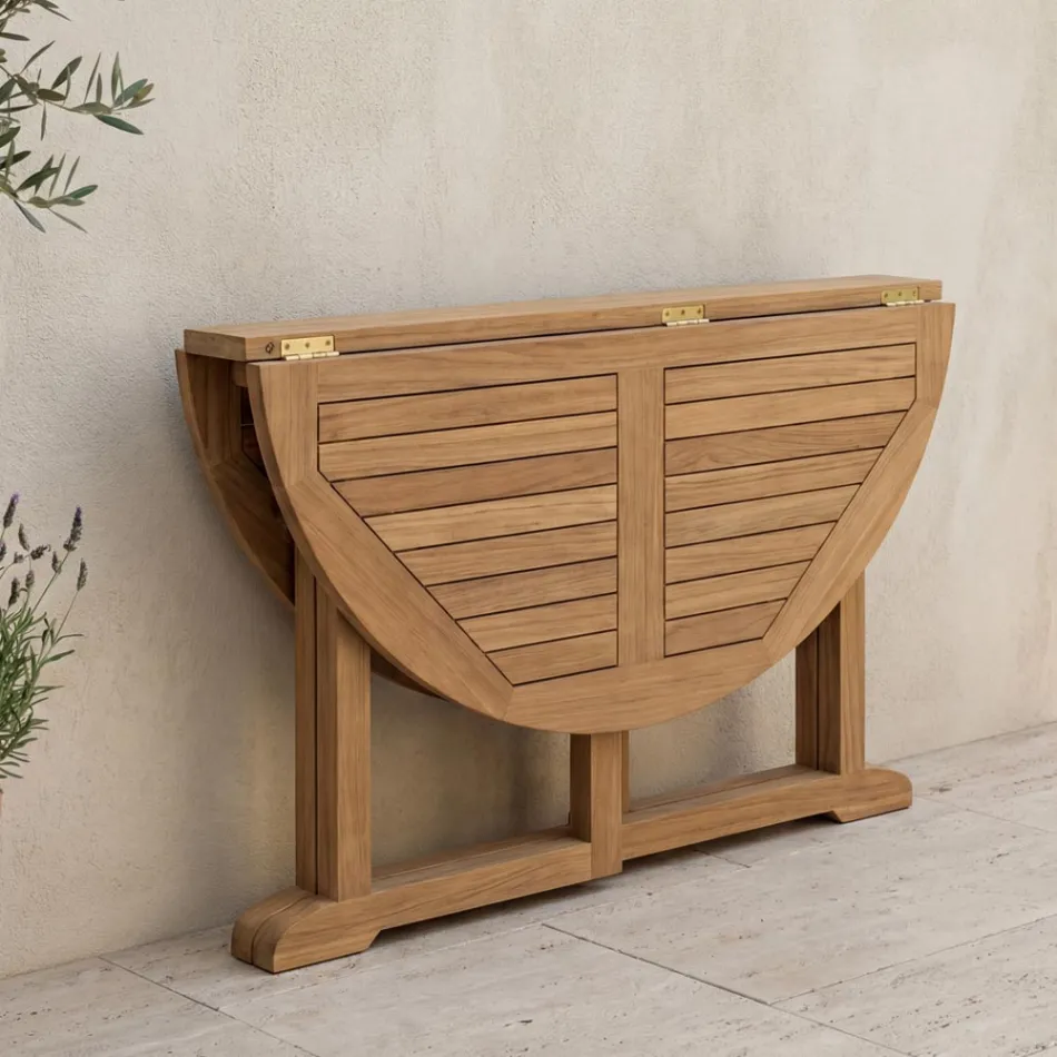 Mesa de jardín plegable en teca - Yggdrasil Viadurini
