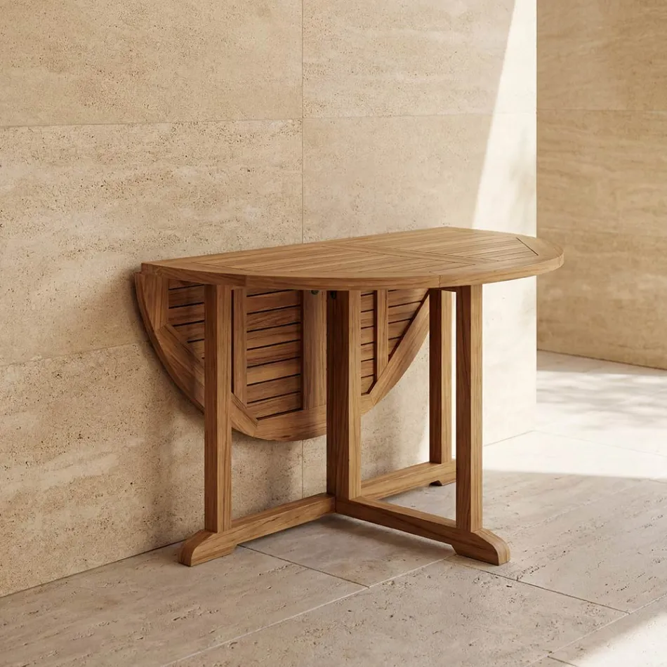 Mesa de jardín plegable en teca - Yggdrasil Viadurini