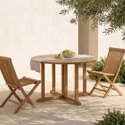 Mesa de jardín plegable en teca - Yggdrasil Viadurini