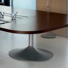 Mesa de reunión en melamina perfilada roble oscuro - Gaelle Viadurini