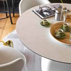Mesa redonda extensible a 160 cm en cerámica Made in Italy - Connubia Hey Gio Viadurini