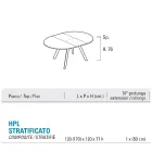 Mesa redonda extensible hasta 170 cm en HPL estratificado - Convivio Viadurini