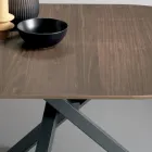 Mesa redonda extensible de madera chapada - Tonico Viadurini