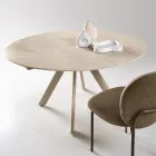 Mesa redonda extensible de piedra sinterizada con efecto mármol - Portico Viadurini