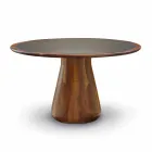 Mesa redonda con tapa de madera maciza de nogal, Carlo Viadurini