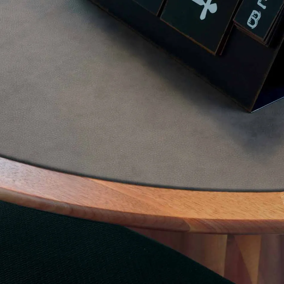 Mesa redonda con tapa de madera maciza de nogal, Carlo Viadurini