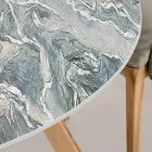 Mesa redonda para exterior en cerámica icónica de Ciprus Made in Italy - Pegaso Viadurini