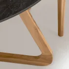 Mesa redonda de exterior de cerámica Marquinia negra Made in Italy - Pegaso Viadurini