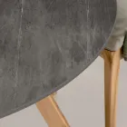 Mesa redonda de exterior en cerámica de piedra gris Made in Italy - Pegaso Viadurini