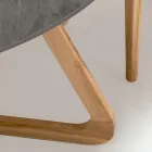 Mesa redonda de exterior en cerámica de piedra gris Made in Italy - Pegaso Viadurini