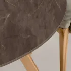 Mesa redonda de exterior de cerámica marrón Pulpis Made in Italy - Pegaso Viadurini