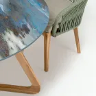 Mesa redonda de cerámica para exterior Thunderstorm Made in Italy - Pegaso Viadurini