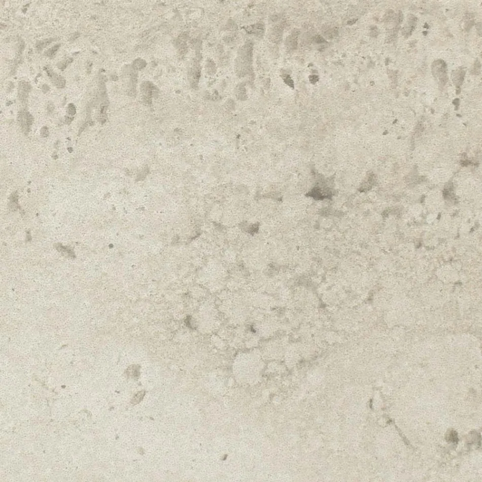 Mesa redonda de exterior en cerámica travertino claro Made in Italy - Pegaso Viadurini