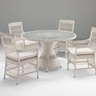 Mesa de jardín redonda con 4 sillones con reposabrazos - Gigi Viadurini