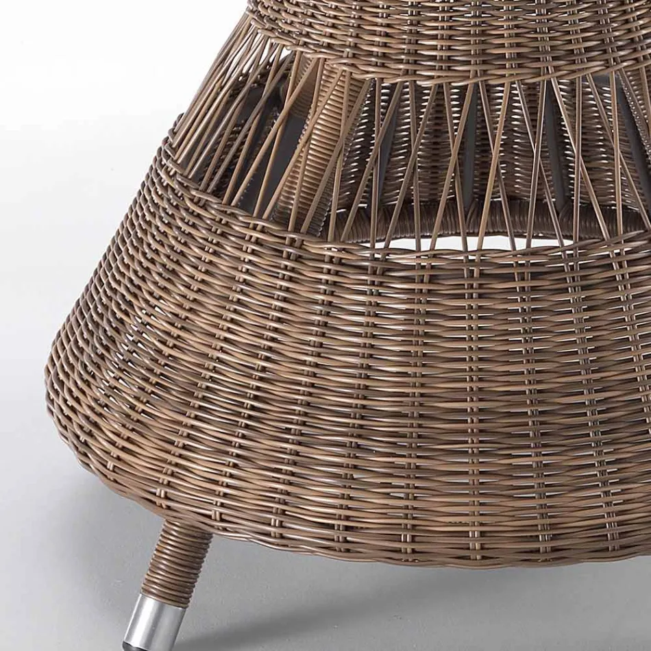 Mesa de jardín redonda con 4 sillones con reposabrazos - Gigi Viadurini