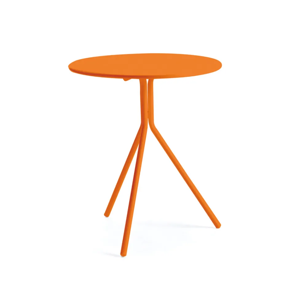 Mesa de jardín redonda de acero galvanizado Made in Italy - Ralph Viadurini