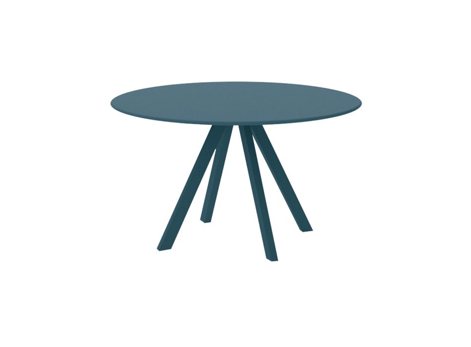 Mesa de jardín redonda en acero galvanizado Made in Italy - Brienne Viadurini