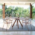 Mesa de jardín redonda en acero galvanizado Made in Italy - Brienne
