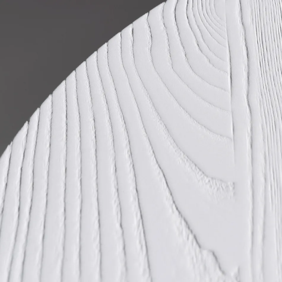 Mesa de comedor redonda de contrachapado chapado en fresno - Libra Viadurini