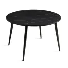 Mesa redonda para seis personas con tablero de MDF y base metálica - Croma Viadurini