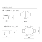 Mesa redonda para seis personas con tablero de MDF y base metálica - Croma Viadurini