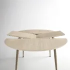 Mesa redonda para seis personas con tablero de MDF y base metálica - Croma Viadurini