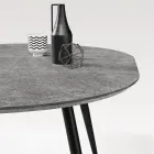 Mesa redonda para seis personas con tablero de MDF y base metálica - Croma Viadurini