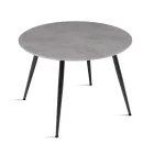 Mesa redonda para seis personas con tablero de MDF y base metálica - Croma Viadurini