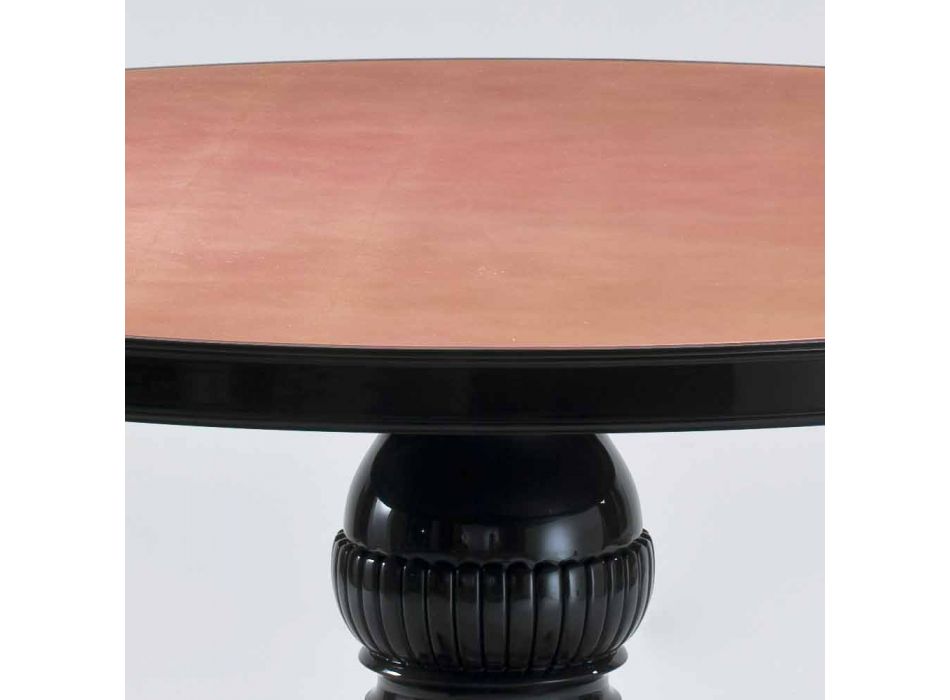 Mesa redonda de diseño clásico en caoba pulida, diámetro 150 cm, Akim Viadurini